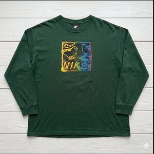 Nike SB Pigeon Pizza Graphic Long Sleeve T-Shirt Gorgeous Green XL DV 9143-341